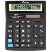 Калькулятор настільний бухгалтерський Optima O75575, 203x158x30.5 мм (O75575): undefined undefined