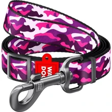 Поводок для собак WAUDOG Nylon рисунок Розовый камо 2.5x152-183 см разноцветный (5305): Тип Поводок