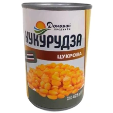 Кукуруза сладкая консервированная Домашні продукти 340 г (4820186123975): Вес нетто 340 г