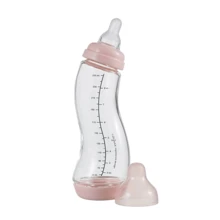 Стеклянная антиколиковая бутылочка Difrax S-bottle Natural с силиконовой соской 250 мл Pink (736FE Pink): Материал стекло