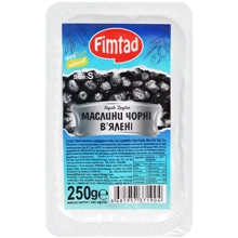 Маслини чорні FIMTAD в'ялені 250 г в/в (8681957371904): Вага нетто 250 г