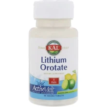 KAL Lithium Orotate 5 mg Оротат лития со вкусом лимона и лайма 90 таблеток: Форма выпуска Таблетки