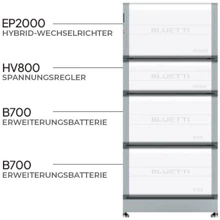 Зарядная станция Bluetti EP2000 10,5 kW + HV800 Voltage Controller + 2 Home Battery Backup B700 14,7 kWh: Емкость аккумулятора, Вт/ч 14744