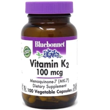 Bluebonnet Nutrition Vitamin K2 100 mcg Витамин K2 100 вегетарианских капсул: Тип Витамин K