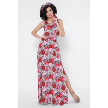 Сарафан FashionUp SRF-1763A 46 красный повседневный длинный макси: Состав Вискоза, Хлопок