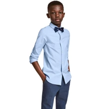 Рубашка с галстуком H&M 2911-4563625 140 см голубая: Тип Рубашки