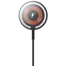 Зарядний пристрій WIWU Wireless Charger MagSafe High Tech Transparent M14 Black для iPhone 16 I 15  I 14 I 13 I 12 series: Особливості Быстрая зарядка, MagSafe