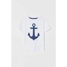 Футболка H & M 212-7914881 122-128 см біла: Тип футболки
