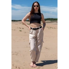 Брюки FLFashion Атом ЧБА 3501 44 бежевые: Сезон Лето