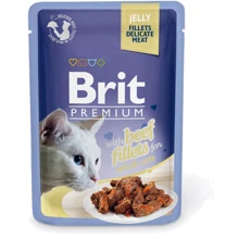 Влажный корм для кошек с филе говядины в желе Brit Premium Cat pouch 85 г (8595602518470): Тип паучи