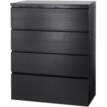Комод с 4 ящиками ІКЕА MALM 80х100 см черно-коричневый (30403566): undefined undefined