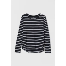 Лонгслів H & M 171-26742440 170 см чорно-білий: Тип Лонгсліви