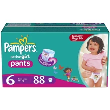 Подгузники-трусики Pampers Active Girl Extra Large (16+ кг) Мега 88шт (4015400617464): Тип Подгузники-трусики