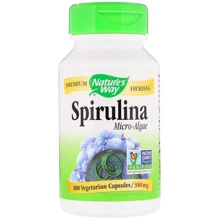 Nature's Way Spirulina Micro-Algae 380 mg 100 Caps Спирулина, микроводоросли: Форма выпуска Капсулы