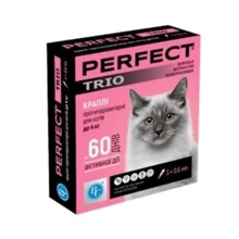 Капли PerFect TRIO для кошек (фипронил, инвермектин) до 4 кг, 3 амп. х 0.6 мл (4820138347572): Тип Капли