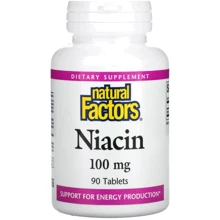 Natural Factors Niacin Vitamin B3 Ниацин Витамин B3 100 мг 90 таблеток: Форма выпуска Таблетки