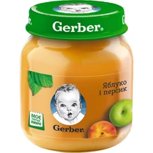 Пюре Gerber яблоко, персик 130 г (1227226): Вид Фруктовое