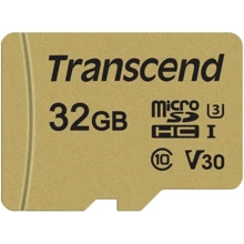 Карта памяти Transcend 32GB microSDHC Class 10 UHS-I U3 V30 + adapter (TS32GUSD500S): Тип карты microSDHC