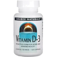 Source Naturals Vitamin D-3 Витамин Д-3 5000 МЕ 120 капсул: Тип Витамин D