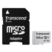 Карта памяти Transcend 128GB microSDXC Class 10 UHS-I U3 V30 A1 + adapter (TS128GUSD300S-A): Тип карты MicroSDXC