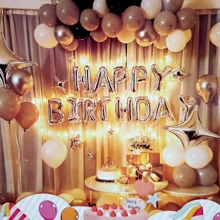 Украшение помещений Фотозона из воздушных шаров T-8938 Happy birthday кофейная: undefined undefined