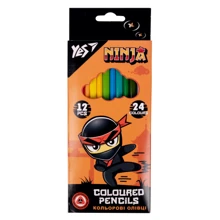 Олівці кольорові YES 12 шт 24 кольори Ninja (290707): Тип Цветные