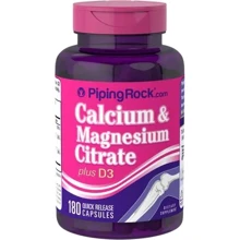 Piping Rock Calcium & Magnesium Citrate plus D 180 caps Кальций и магний цитрат плюс витамин D: Тип Магний + Кальций