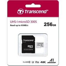 Карта пам'яті Transcend 256GB microSDXC Class 10 UHS-I U3 V30 A1 + adapter (TS256GUSD300S-A): Тип карти microSDXC