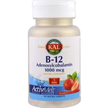 KAL B-12 Adenosylcobalamin Strawberry flavour 1000 mcg Витамин В12 со вкусом клубники 90 микро-таблеток: Тип Витамин B