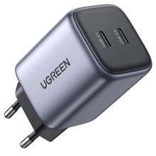 Зарядное устройство Ugreen Wall Charger 2хUSB-C 25W+20W PD CD294 GaN 45W Gray (90573): Особенности Power Delivery (PD), USB-C