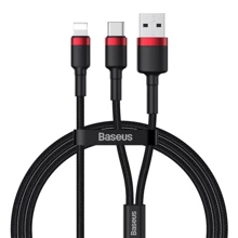 Кабель Baseus USB Cable to Lightning/USB-C PD 18W 1.2m Red/Black (CATKLF-EL91): Тип USB Cable - Lightning/USB-C