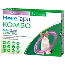 Капли NexGard Combo от блох, клещей и гельминтов для котов 0.8-2.5 кг 1 пипетка: Тип Капли