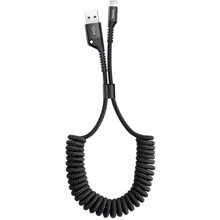 Кабель Baseus USB Cable to USB-C Fish Eye Spring Data 2A 1m Black (CATSR-01): Тип USB Cable - USB-C