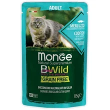 Влажный корм беззерновой Monge BWild Grain Free Wet Cod Fish Adult Cat из трески с креветками и овощами 85 г (70012768): Тип Влажный корм