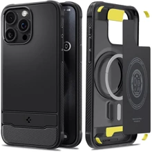 Чехол для iPhone Spigen Rugged Armor MagFit Matte Black (ACS06561) for iPhone 15 Pro Max: Цвет черный