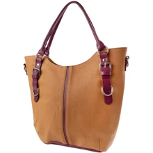 Женская сумка тоут Laskara светло-коричневая (LK-10244-straw-cognac): Пол Женский