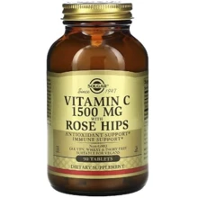 Solgar Vitamin C With Rose Hips 1500 mg Солгар Витамин С с шиповником 90 таблеток: Форма выпуска Таблетки