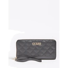 Жіночий гаманець Guess Illy Slg Large Zip Around чорний (SWVG7970460-BLA): Стать жіночий