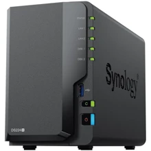 Сетевой накопитель (NAS) Synology DiskStation DS224+: Слоты для дисков 2x2,5" или 3,5" HDD/SSD с интерфейсом SATA