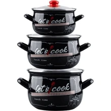 Набор кастрюль Gusto GT-T-3-LCB Lets cook 6 предметов (117889): Материал корпуса эмалированная сталь