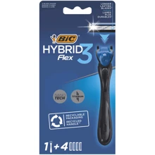 BIC 3 Flex Станок для бритья мужской с 4 сменными картриджами: Вид Бритвенные станки