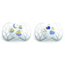 Пустышка симметрическая Nuvita Air 0м+ 2 шт. светится в темноте (NV7063): Возраст с рождения