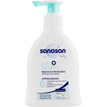 Sanosan Baby Pure & Sensitive Head-to-Toe Wash Lotion Детское гипоаллергенное средство для купания 2 в 1 200 ml: Тип Очищающая жидкость