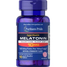 Puritan's Pride Quick Dissolve Melatonin 10 mg Strawberry Flavor Мелатонин быстрого растворения со вкусом клубники 90 таблеток: Форма выпуска Таблетки