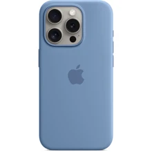 Чехол для iPhone Apple iPhone 15 Pro Silicone Case with MagSafe - Winter Blue (MT1L3ZM/A): Цвет голубой
