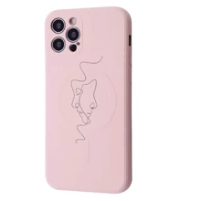 Чехол для iPhone WAVE Minimal Art Case iPhone with MagSafe Pink Sand/Human for iPhone 12 Pro: Цвет розовый