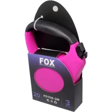 Поводок-рулетка Fox розовый лента 3мх20кг (FD706-3M Pink): Тип шнура Лента