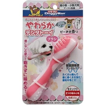 Іграшка DoggyMan Toothbrush Semi-soft Dental Зубна щітка жувальна для собак Персик (57449): Виробник DoggyMan