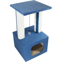 Когтеточка Lucky Pet домик Грот Люкс синяя 33х33х64 см (555748): undefined undefined