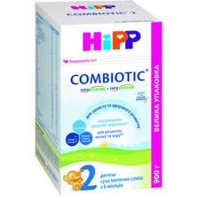 Дитяча Суміш Hipp Combiotic 2, 900 гр (9062300138778): Тип Суміші молочні